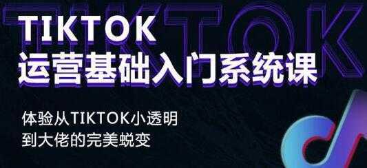 图片[1]-《Tiktok运营基础入门系统课》从tiktok小白到大佬的完美蜕变-鸿昇发网课