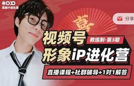 图片[1]-喜脉视频号《形象iP进化营》三大竟争视角带你打造超级iP-鸿昇发网课