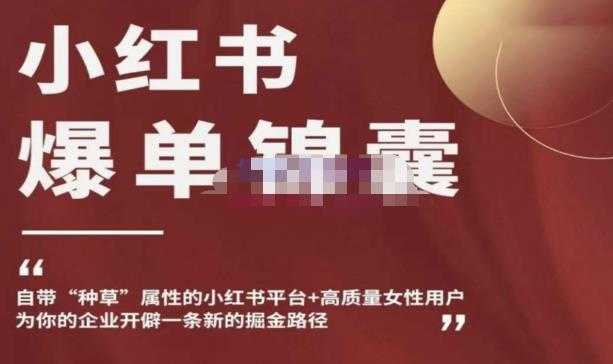 图片[1]-小红书爆单锦囊，自带种草属性+高质量女性用户，为你的企业开辟一条新的掘金路径-鸿昇发网课