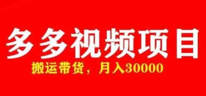 图片[1]-多多带货视频快速50爆款拿带货资格，搬运带货，月入30000【全套脚本+详细玩法】-鸿昇发网课