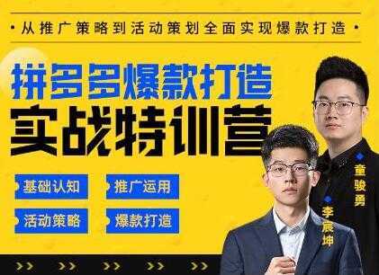 玺承云《拼多多爆款打造实战特训营》一套从入门到高手课程-鸿昇发网课
