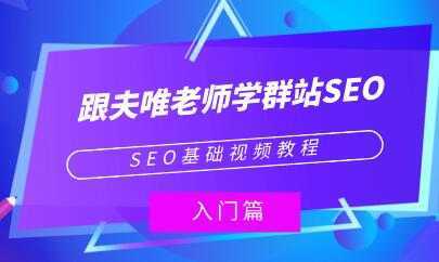 夫唯《群站seo优化教程视频》SEO基础视频教程-鸿昇发网课