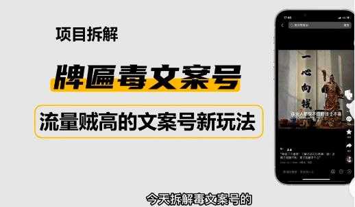 2023抖音快手毒文案新玩法，牌匾文案号，起号快易变现-鸿昇发网课