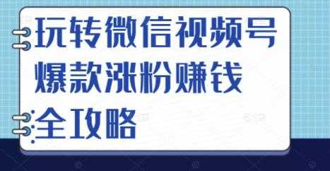 玩转微信视频号爆款涨粉赚钱全攻略，让你快速抓住流量风口，收获红利财富-鸿昇发网课