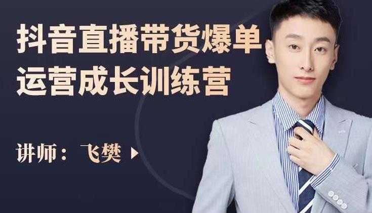 飞樊：抖音直播带货爆单运营成长训练营，手把手教你玩转直播带货-鸿昇发网课